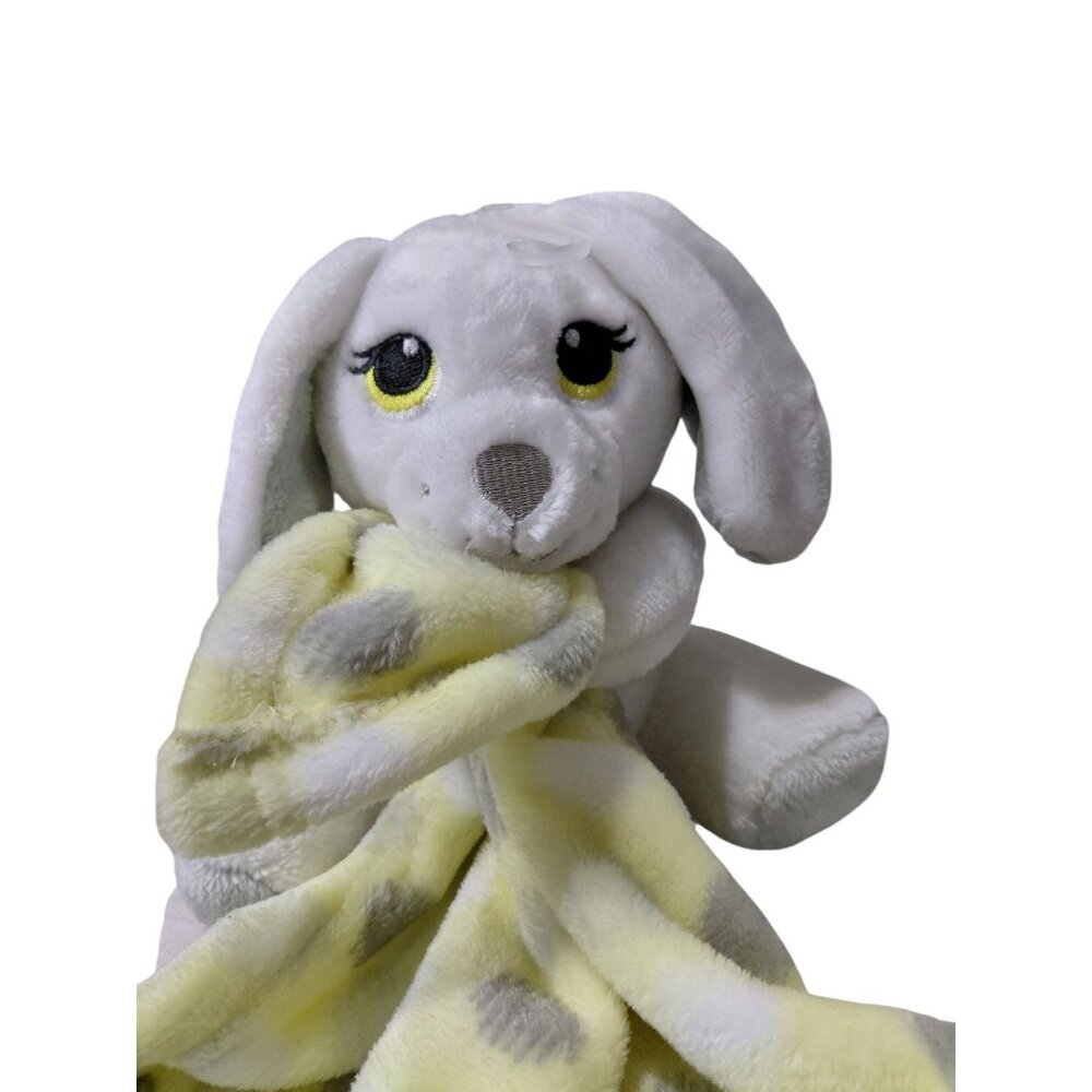 Little Beginnings Plush Puppy Lovey Comfort Security Blanket Yellow/Gray Polka - Picture 7 of 8
